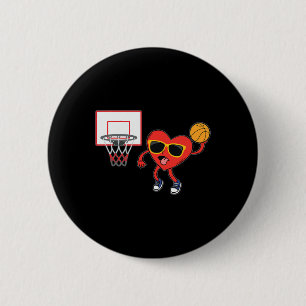 Heart Dunk Basketball Player Valentinstag Liebe S Button