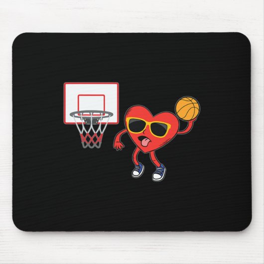 Heart Dunk Basketball Player Valentinstag Liebe S Mousepad (Vorne)