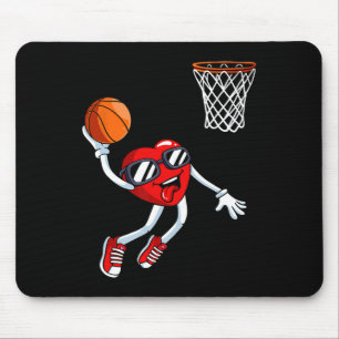 Heart Dunk Bysketbyll Player Valentinstag Liebe S Mousepad