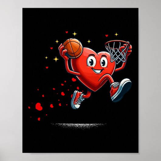 Heart Dunking Valentinstag Bysketll Kinder Poster (Vorne)