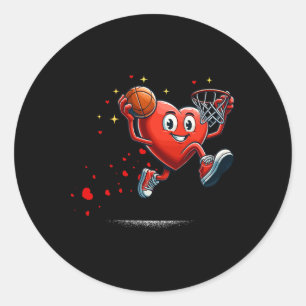 Heart Dunking Valentinstag Bysketll Kinder Runder Aufkleber