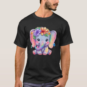 Heart Ears Baby Elephant Valentinstag Niedlich Ani T-Shirt
