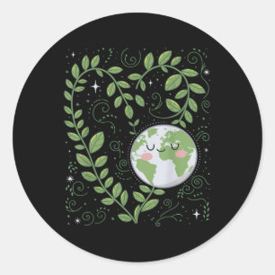 Heart Earth Day 2025 Environment Pflanze Leaf Runder Aufkleber