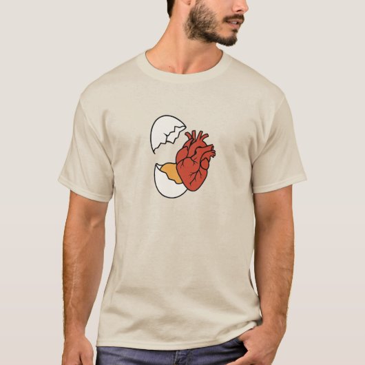 Heart Egg - Minimalistisch Anatomie T - Shirt Unis (Vorderseite)