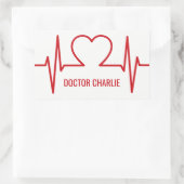 Heart EKG individuelle Name & Beruf Aufkleber (Tasche)