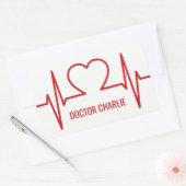 Heart EKG individuelle Name & Beruf Aufkleber (Umschlag)