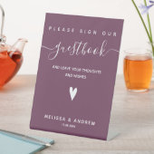 Heart & Elegante Script - Wedding Guestbook Signie Sockelschild (In Situ)
