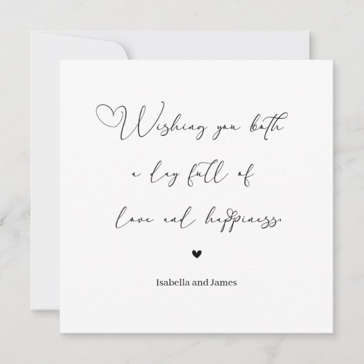 Heart Embellished Love and Happiness Wedding  Karte (Vorderseite)