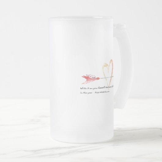 Heart Emerson Zitat Mattglas Bierglas (VorderseiteRechts)