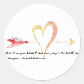 Heart Emerson Zitat Runder Aufkleber (Vorderseite)