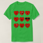 Heart Emojis Valentinstag Emoticons T-Shirt (Design vorne)