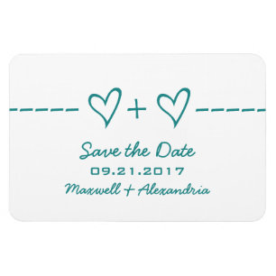 Heart Equation Save the Date Magnet, Aquamarin Magnet