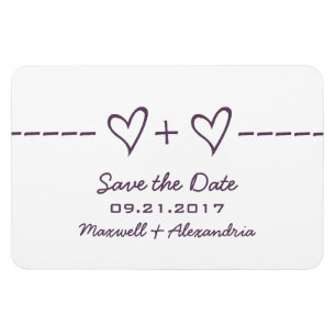 Heart Equation Save the Date Magnet, Lila Magnet