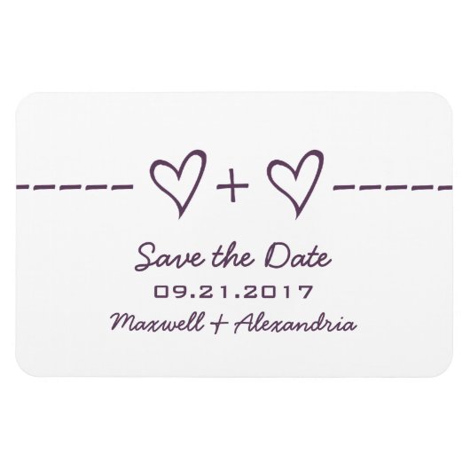 Heart Equation Save the Date Magnet, Lila Magnet (Horizontal)