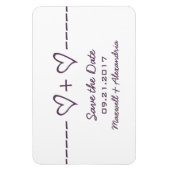 Heart Equation Save the Date Magnet, Lila Magnet (Vertikal)
