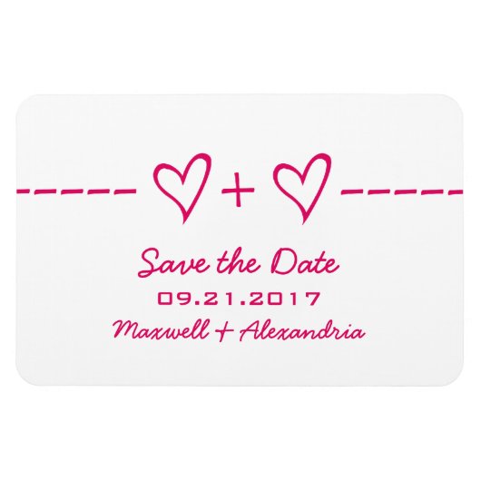 Heart Equation Save the Date Magnet, Pink Magnet (Horizontal)