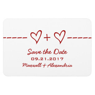 Heart Equation Save the Date Magnet, Red Magnet
