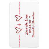 Heart Equation Save the Date Magnet, Red Magnet (Vertikal)