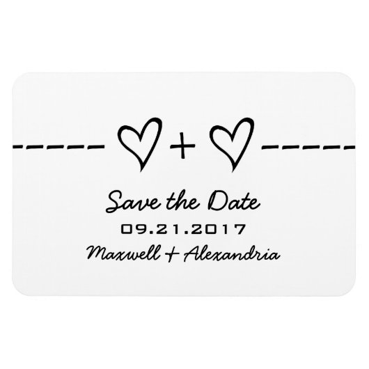 Heart Equation Speichern Sie das Date Magnet, Ebon Magnet (Horizontal)