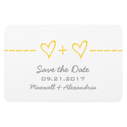 Heart Equity Speichern Sie das Datumsfenster, gelb Magnet (Horizontal)