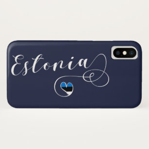 Heart Estonia Mobile Phone Case, Estnisch iPhone X Hülle