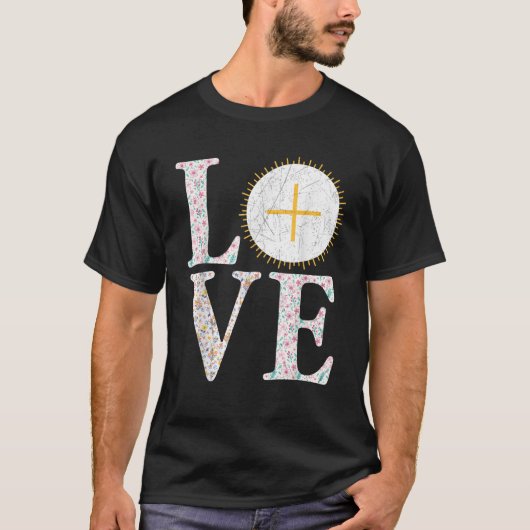 Heart Eucharist Christian Catholic 1st Holy Commun T-Shirt (Vorderseite)