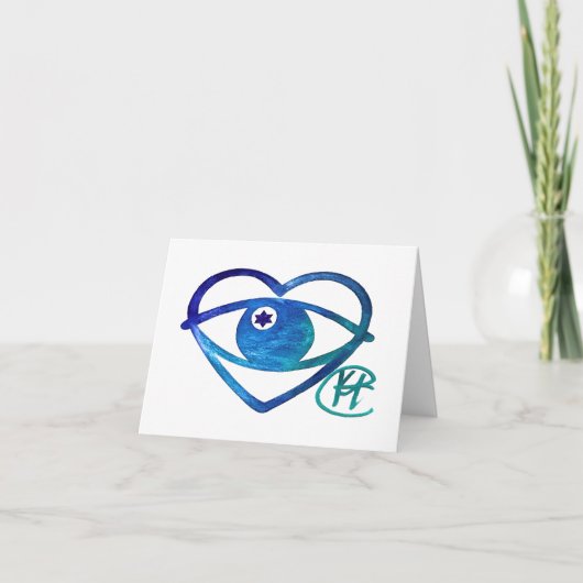 Heart Evil Eye Pop Art Dankeskarte (Vorderseite)
