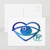Heart Evil Eye Pop Art Postkarte (Vorne/Hinten)