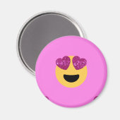 heart eye emoji magnet (Vorderseite/Rückseite)