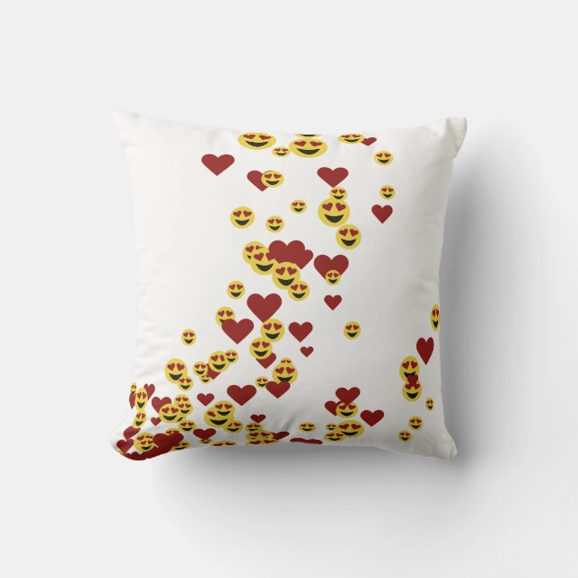 Heart Eye Emoji Throw Pillow Kissen (Vorderseite)