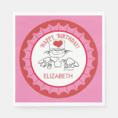 Heart Fairy © Angepasste Geburtstagspartei Napkin Serviette (Vorderseite)