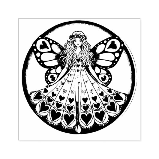 Heart Fairy Gummistempel (Prägung)