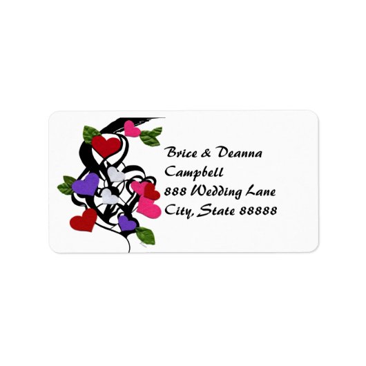 Heart Felt Wedding Address Labels Adressaufkleber (Vorne)