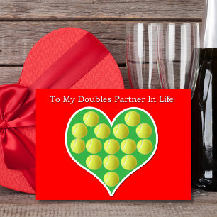 Heart Filled Tennis Balls Valentine's Day Card Feiertagskarte