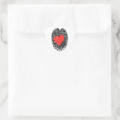 Heart Fingerprint Liebe Sticker Herz geformt (Tasche)