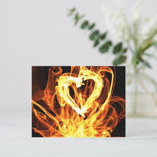 Heart Fire Postkarte (Stehend Vorderseite)