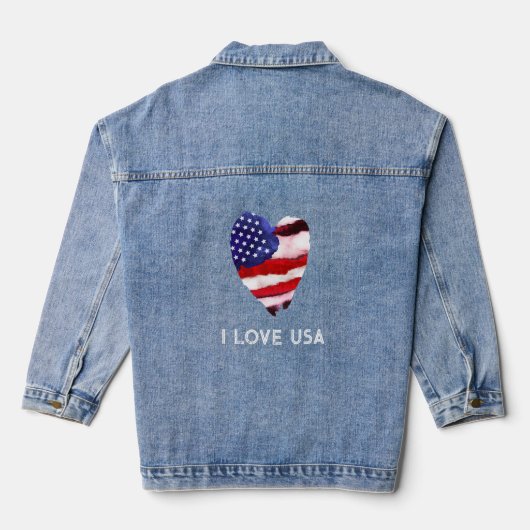 *~* HEART Flag AP27 Old Glory Patriotic Liebe USA Jeansjacke (Rückseite)