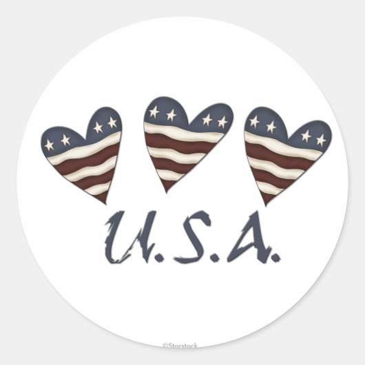 Heart Flags USA Stickers (Vorderseite)