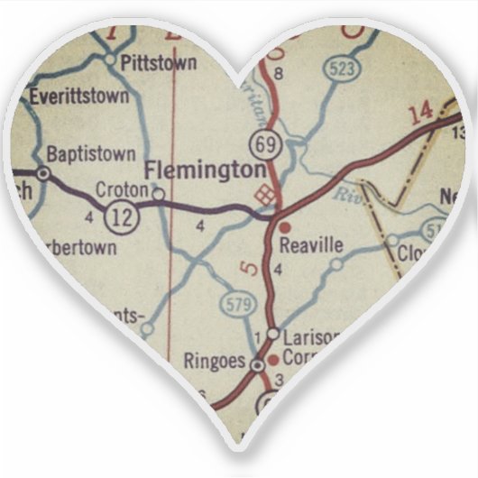 Heart Flemington NJ Aufkleber (Vorderseite)