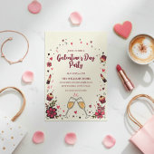 Heart Floral Galentine’s Party Invitation Einladung