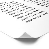 Heart Floral Skulls Wedding Seating Chart Poster (Ecke)