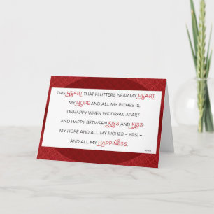 Heart Flutters Kiss Joyce Literatur Valentine Feiertagskarte