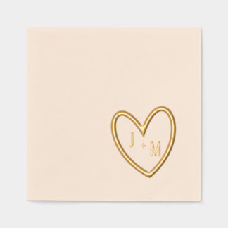 Heart Foil Stamps Napkins Servietten Mit Folie