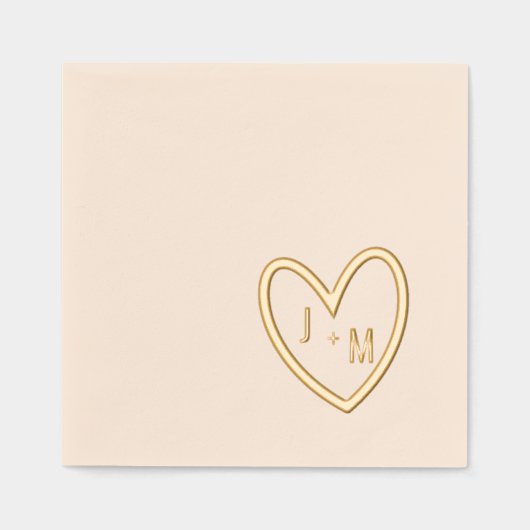 Heart Foil Stamps Napkins Servietten Mit Folie (Vorderseite)