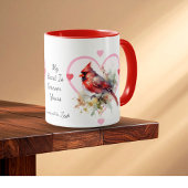  Heart  'Forever' Red Cardinal Heart Personalize Tasse