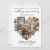 Heart Foto Collage Modern Einladung (Vorderseite)