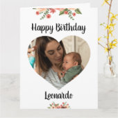 Heart Foto Personalisiert Script Geburtstag Karte (Gelbe Blume)