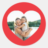 Heart Foto Red Runder Aufkleber (Vorderseite)