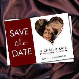 Heart Foto Red & White Wedding Save The Date