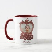 Heart Frame Baby Foto Little Angel Red Keepake Tasse (Links)